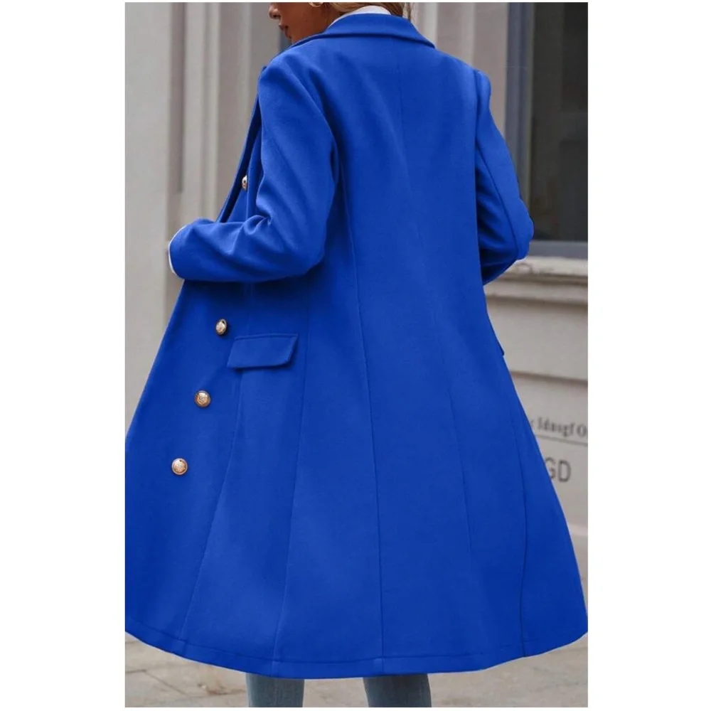 Classic Colorful Button up Double Breasted Jacket Coat - Picture 5 of 5